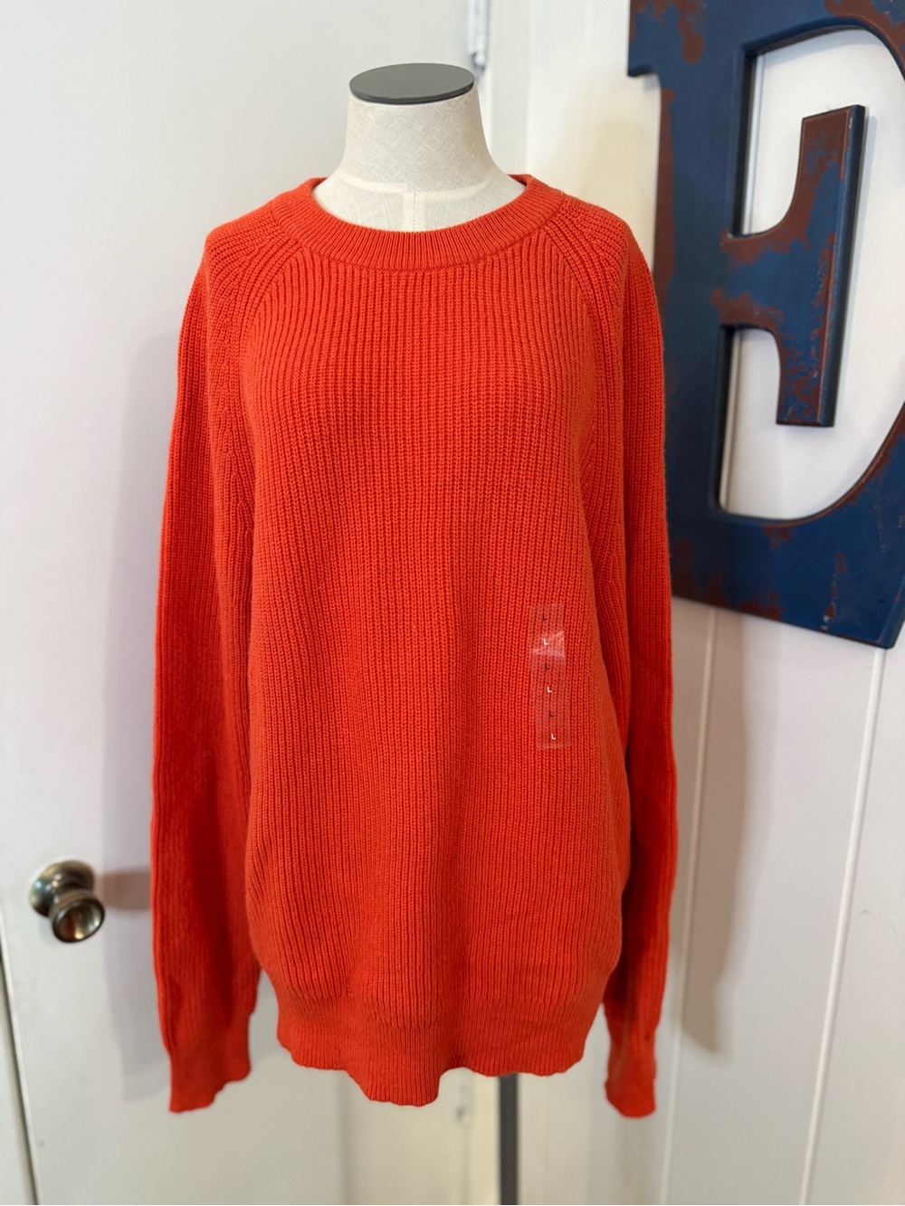 Michael Kors Bloomingdale’s Men's Bright Orange Crewneck Sweater Sz L